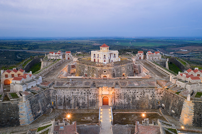 Elvas Fort drone aerial view of Forte Nossa Senhora da Graca in Portugal