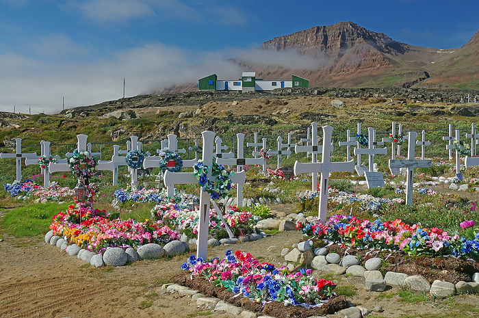 colour graves on Disko Island