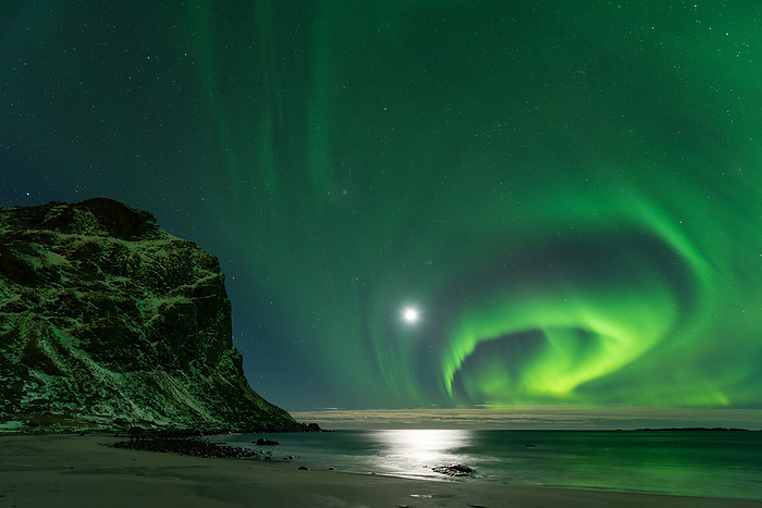 Lofoten Utakleiv aurora borealis by Olaf Juergens
