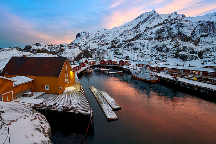 Lofoten, Norway Nusfjord iin winter season by juergens naturfoto.de