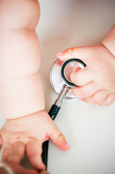 Baby's hand and stethoscope