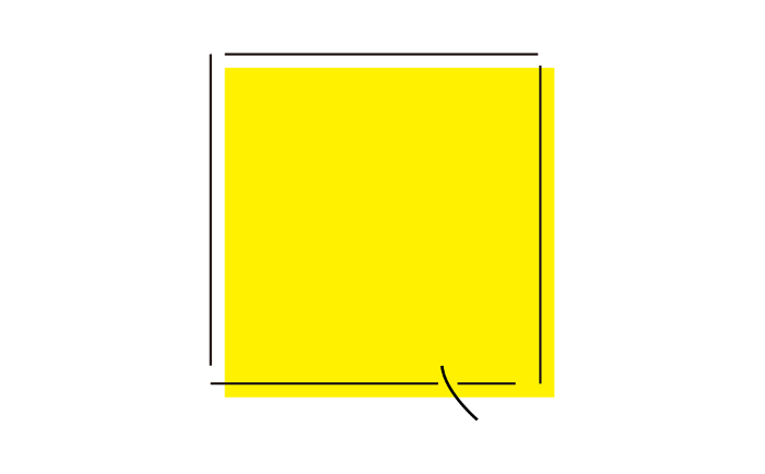 Clip art of square speech bubble, heading frame yellow