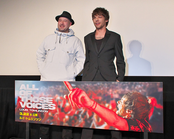  All of Those Voices  Japan premiere Singer Louis Tomlinson R  and Director Charlie Lightening attend the Japan premiere for  All of Those Voices  in Tokyo, Japan on March 13, 2023.
