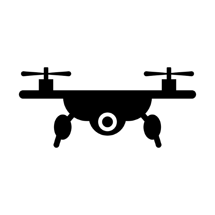 Drone silhouette icon in flight. Vector.