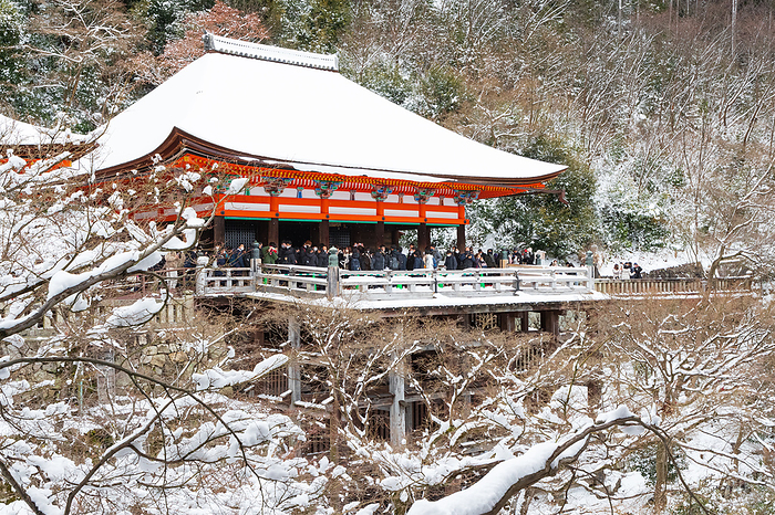 Kiyomizu Temple Okuno in  Important Cultural Property  in Snow, Kyoto World Cultural Heritage  UNESCO 