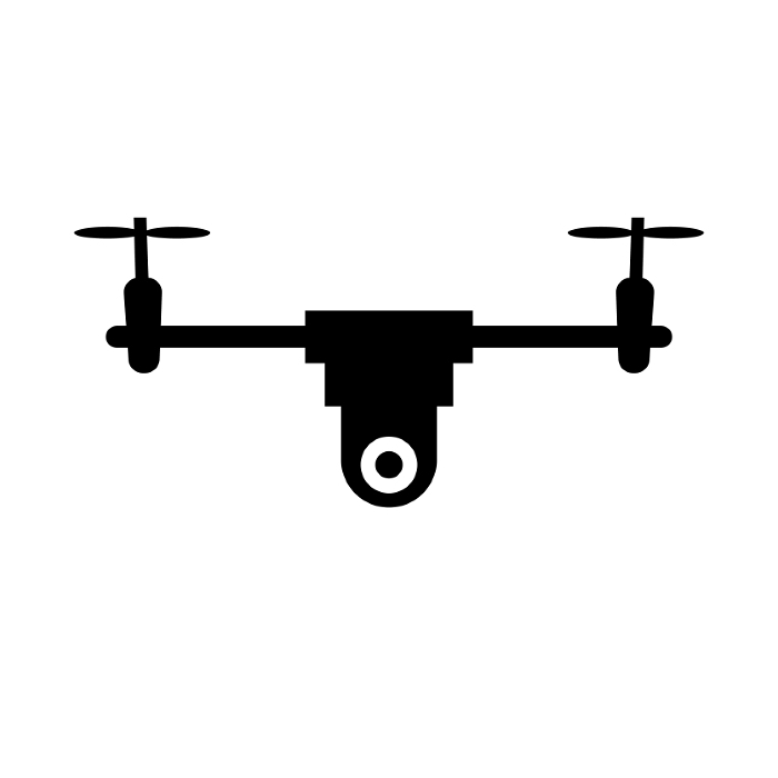 Simple drone silhouette icon. Vector.