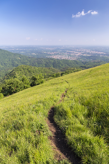 Italy View of the trail leading to Monte Chiusarella, varesine prealps, Parco Regionale del Campo dei Fiori, Varese district, Lombardy, Italy.. Photo by: Mirko Costantini