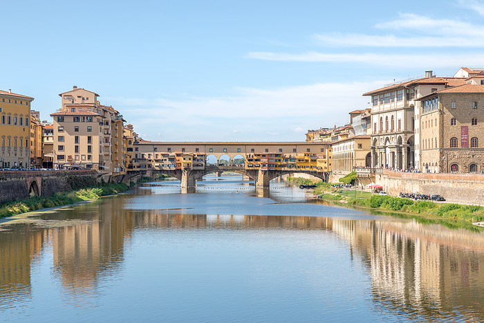Florence, Italy Europe, Italy, Florence: classical postcards of the Ponte Vecchio reflecting in the Arno river. Photo by: Massimiliano Montella