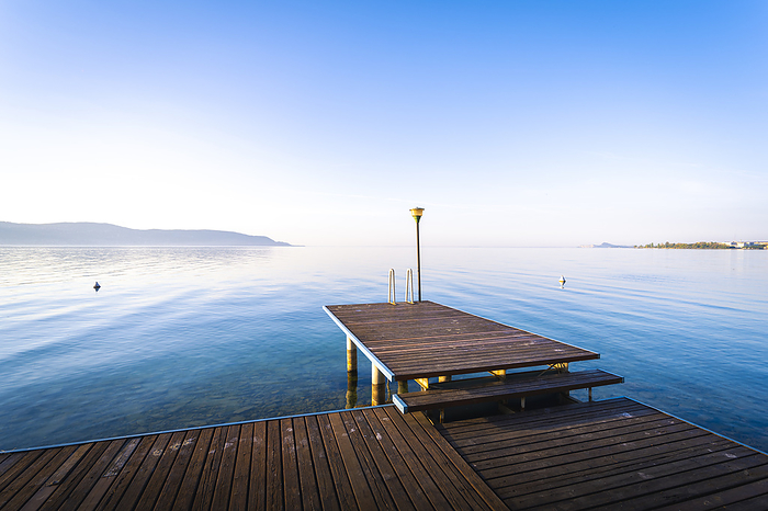 Italy A lonely wharf on Garda Lake, Italy.. Photo by: Stefano Termanini