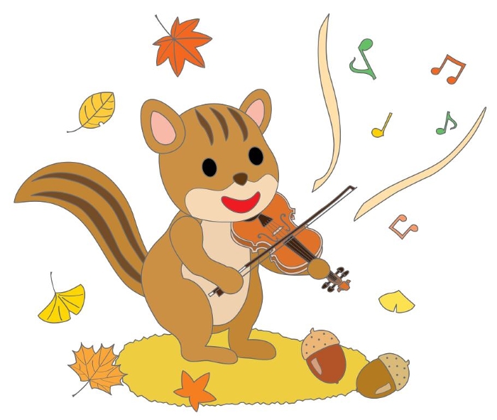 Coloring Book of Squirrels Playing the Violin in the Fall of Art
