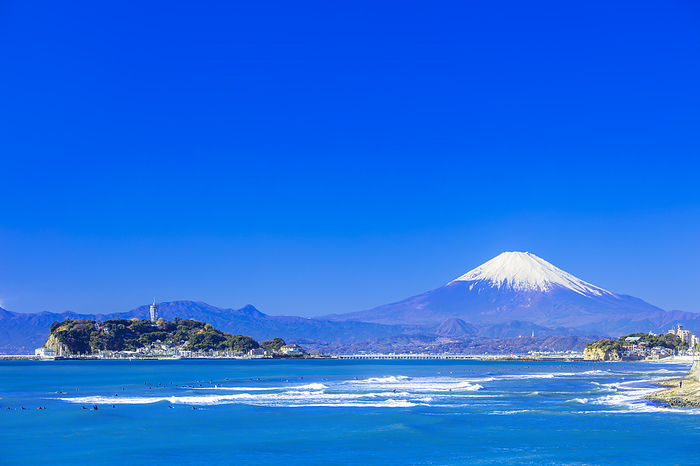Enoshima, Kanagawa Prefecture and Mt.