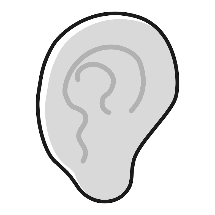 clip art of simple ear(monochrome)