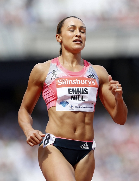 Diamond League London GP Jessica Ennis Hill  GBR , JULY 27, 2013   Athletics : Jessica Ennis Hill of Great Britain competes in the Women s 100m Hurdles during the IAAF Diamond League Sainsbury s Anniversary Games at Olympic Stadium in London, England.  Photo by AFLO 