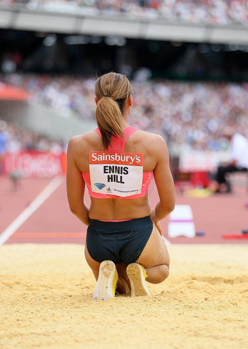 Diamond League London GP Jessica Ennis Hill  GBR , JULY 27, 2013   Athletics : Jessica Ennis Hill of Great Britain competes in the Women s Long Jump during the IAAF Diamond League Sainsbury s Anniversary Games at Olympic Stadium in London, England.  Photo by AFLO 