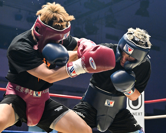 Tenshin Nasukawa sparring Tenshin Nasukawa  R  spars with his partner during a training workout session at Korakuen Hall on April 1, 2023 in Tokyo, Japan.  Photo by Hiroaki Finito Yamaguchi AFLO 