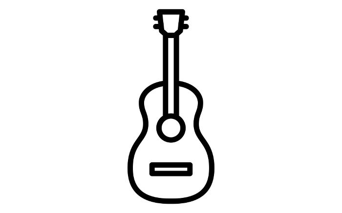 Simple monochrome acoustic guitar icon