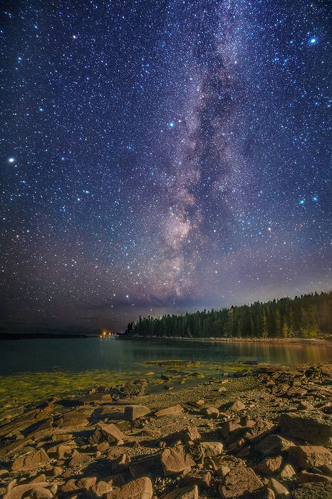 Milky Way over Acadia National Park, Maine, USA Milky Way over Seal Harbor, Acadia National Park, Maine, USA. The Milky Way is our galaxy seen from the inside, forming a band of stars and nebulae stretching across the sky., by WALTER PACHOLKA, ASTROPICS SCIENCE PHOTO LIBRARY