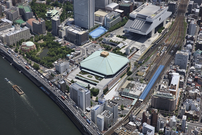 Tokyo 2020 Olympic Games Preview Kokugikan Boxing General view, JUNE 27, 2013 : Kokugikan  Aerial view of the planned Tokyo Olympics site, where boxing will be held   Photo by AFLO 