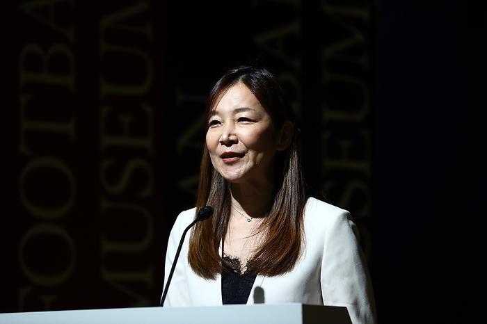 The Japan Football Museum closing event Mari Hibino attends an event at Japan Football Museum in Tokyo, Japan, February 26, 2023. The Japan Football Museum temporarily closed its doors on Sunday.  Photo by JFA AFLO 