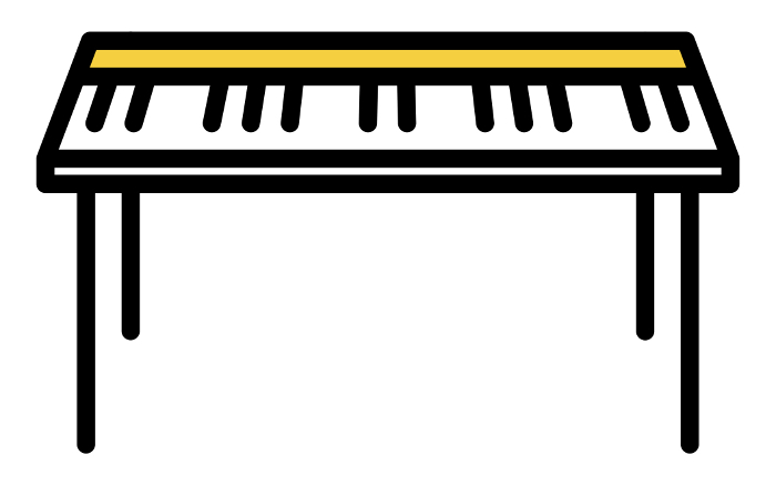 Music, simple keyboard icon (keyboardist)