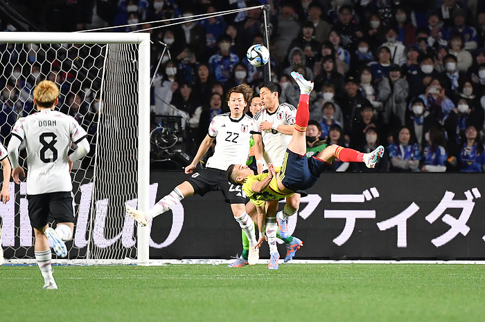 KIRIN Challenge Cup 2023 Colombia s Rafael Borre scores a goal during the KIRIN Challenge Cup 2023 soccer match between Japan 1 2 Colombia at Yodoko Sakura Stadium in Osaka, Japan, March 28, 2023.  Photo by JFA AFLO 