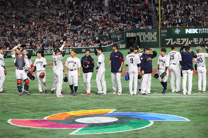 2023 WBC 1st round Japan team group  JPN  MARCH 10, 2023   Baseball :. 2023 World Baseball Classic First Round Pool B Game between South Korea   Japan at Tokyo Dome in Tokyo, Japan.  Photo by CTK Photo AFLO 