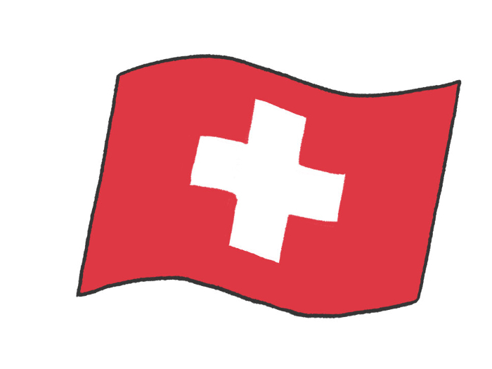 Swiss flag that looks like it was hand-drawn by a child.