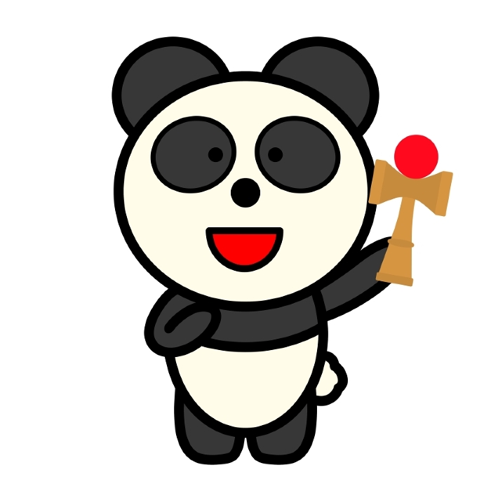 Clip art of panda with kendama
