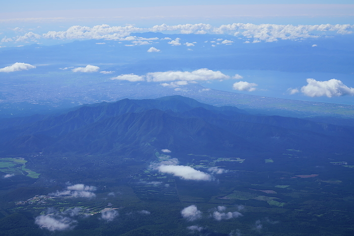 Yamanashi/Shizuoka Mt. Ataka and Suruga Bay seen from the top of Mt.