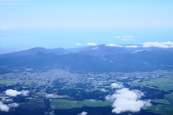 Gotemba City and Hakone as seen from the top of Mt.