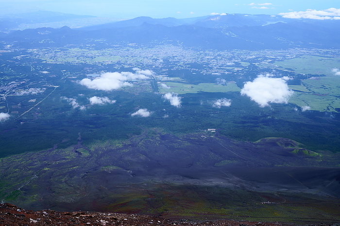 Gotemba City, Hakone and lava flow seen from the top of Mt.