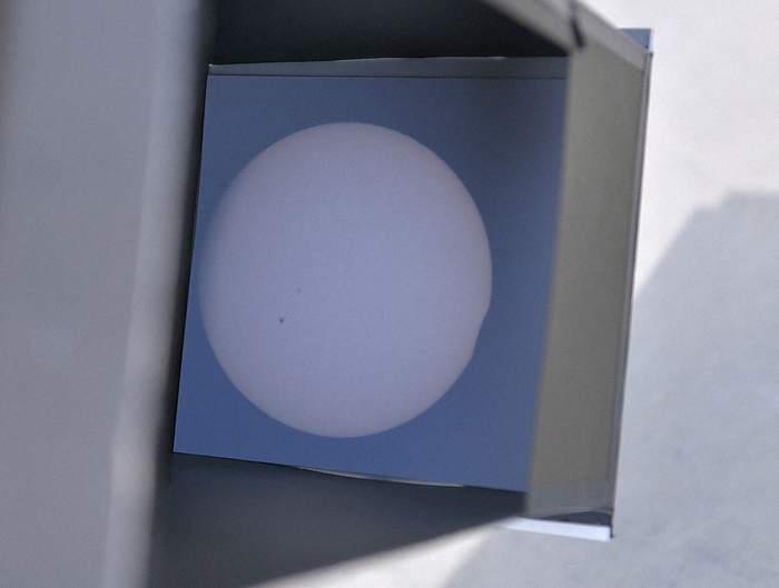 Partial solar eclipse observed in parts of Japan Partial solar eclipse projected on a solar projector. Because of the projection through a telescope, the right side of the sun appears to be missing due to the reversal of the sun s position in the sky.