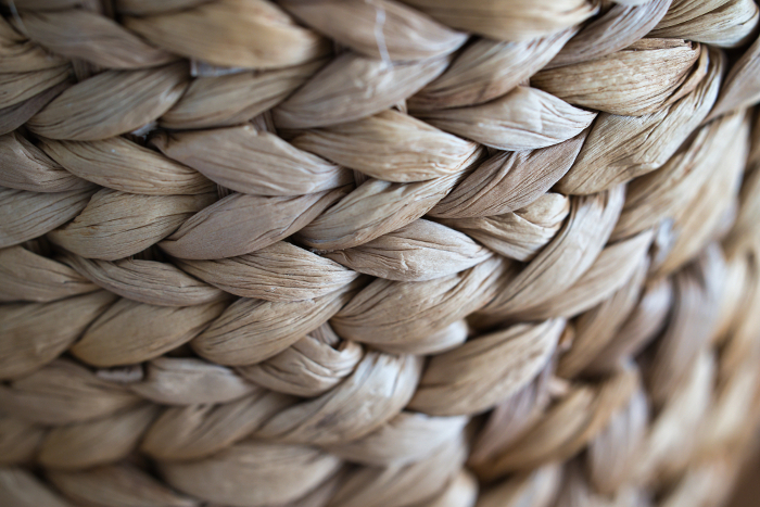 Hand-woven close-up textures made of rattan