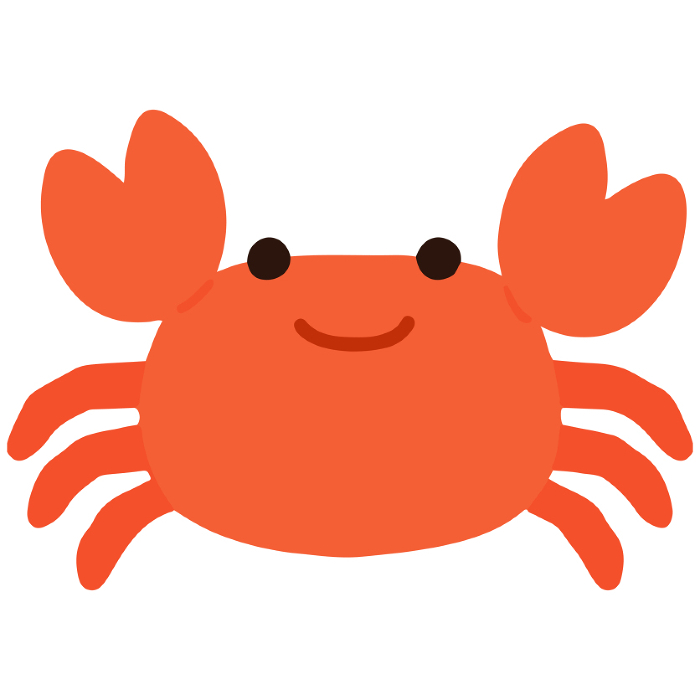 Clip art of simple and cute orange crab No outline