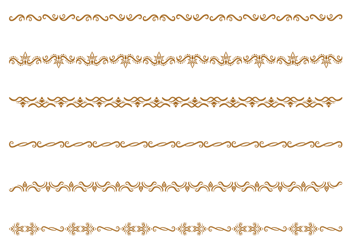 Decorative ruled set in Indian style. Vector data.