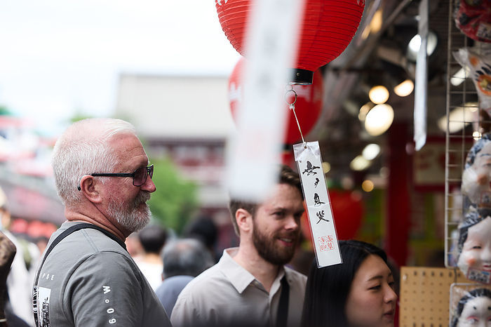 2023 Golden Week New Corona waterfront measures lifted Foreign tourists visit at Nakamise shopping street, an approach to the Sensoji temple in Asakusa entertainment district, Tokyo in Japan on May 1, 2023.  Yohei Osada AFLO  