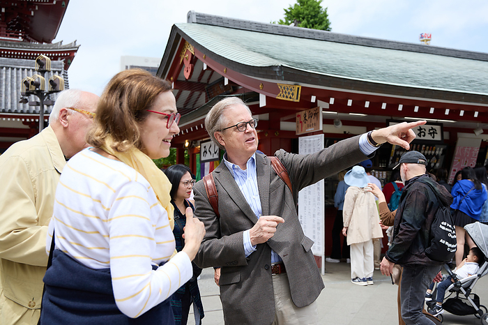 Spring vacation week in Japan Foreign tourists visit at Nakamise shopping street, an approach to the Sensoji temple in Asakusa entertainment district, Tokyo in Japan on May 1, 2023.  Yohei Osada AFLO 