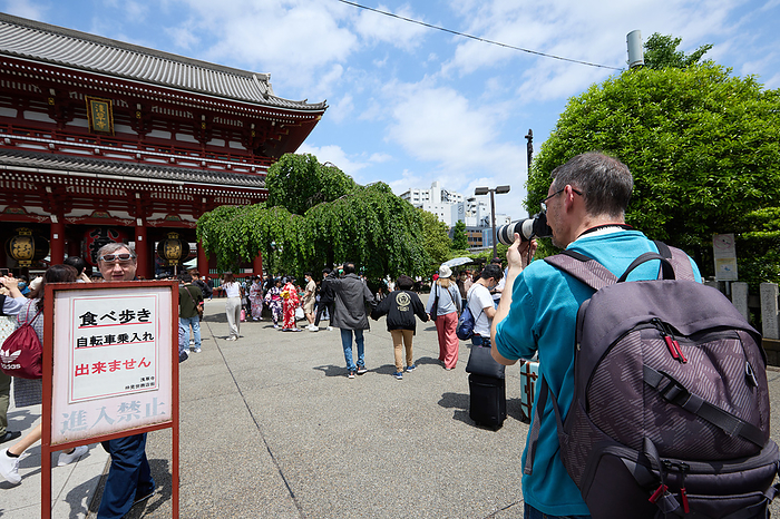 Spring vacation week in Japan Foreign tourists visit at the Sensoji temple in Asakusa entertainment district, Tokyo in Japan on May 1, 2023.  Yohei Osada AFLO 