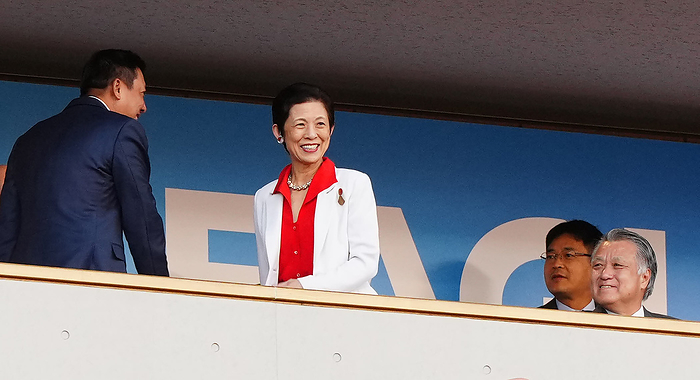 2022 AFC Champions League Final Round 2 Princess Hisako Takamado smiles before the Asian Champions League  ACL  final second round match between Urawa and Wa Al Hilal, May 6, 2023  date 20230506  place Saitama Stadium