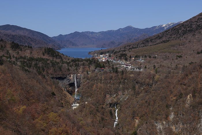 Lake Chuzenji and Kegon no taki Waterfall, Tochigi Prefecture Taken from Akechidaira Observatory