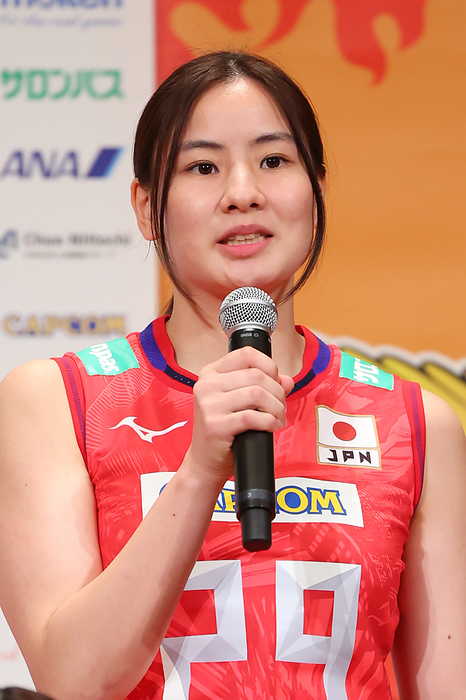 2023 Volleyball Japan Women s National Volleyball Team Kickoff Press Conference Minami Nishimura  JPN  MAY 8, 2023   Volleyball : Japan Volleyball Association  JVA  kich off press conference in Tokyo, Japan. 2023 Japan Volleyball Association  JVA  kich off press conference in Tokyo, Japan. JVA annouced the 2023 Japan Women s national team squad  Photo by Yohei Osada AFLO SPORT 