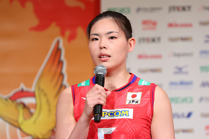 2023 Volleyball Japan Women s National Volleyball Team Kickoff Press Conference Haruyo Shimamura  JPN  MAY 8, 2023   Volleyball : Japan Volleyball Association  JVA  kich off press conference in Tokyo, Japan. 2023 Japan Volleyball Association  JVA  kich off press conference in Tokyo, Japan. JVA annouced the 2023 Japan Women s national team squad  Photo by Yohei Osada AFLO SPORT 