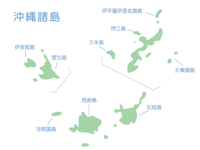 Simplified Map Illustration of the Okinawa Islands