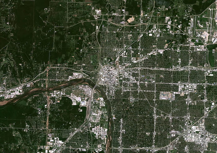 Tulsa, Oklahoma, USA, satellite image Colour satellite image of Tulsa, Oklahoma, United States. Image collected on August 22, 2020 by Sentinel 2 satellites., by PLANETOBSERVER SCIENCE PHOTO LIBRARY