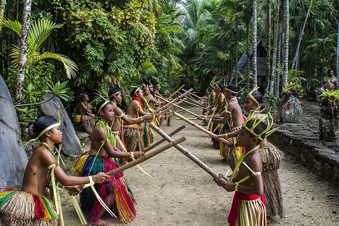 Traditional  Stick Dance  on Yap Island, Micronesia Stick dance performed by the tribal people of Yap Island, Caroline Islands, Micronesia, Oceania