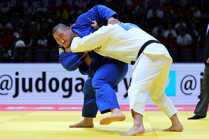 2023 World Judo Men s 100kg  Loser s Match  L R  Tatsuru Saito, Kokoro Kageura  JPN  MAY 13, 2023  Judo :. World Judo Championships Doha 2023 Men s  100kg Repechage match at Ali Bin Hamad Al Attiyah Arena, Doha, Qatar.  Photo by Naoki Nishimura AFLO SPORT 
