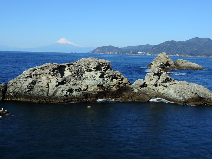 View of Mt. Fuji from Unmi Beach, Matsuzaki-cho, Shizuoka Prefecture
