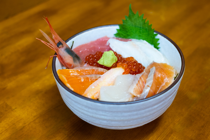 Hokkaido's premium seafood bowl. Sea urchin, shrimp, crab, salmon roe