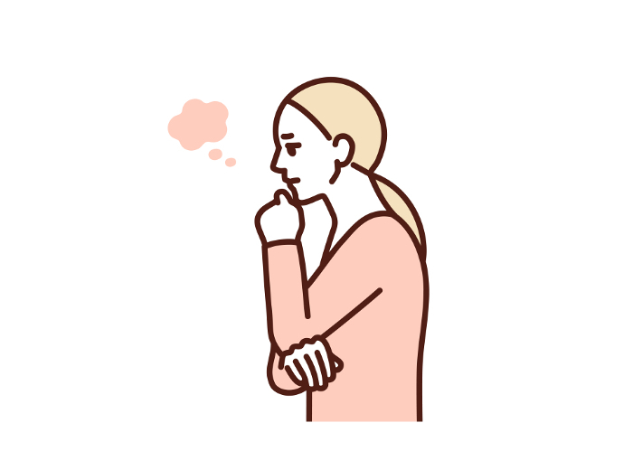 A person who is mopey. Illustration of a woman who is frustrated because she can't shake off her anxiety.