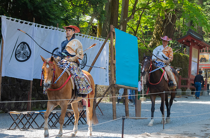 Yabusame  horseback archery  at Nikko Toshogu Shrine Festival, Tochigi Pref. traditional horseback archery